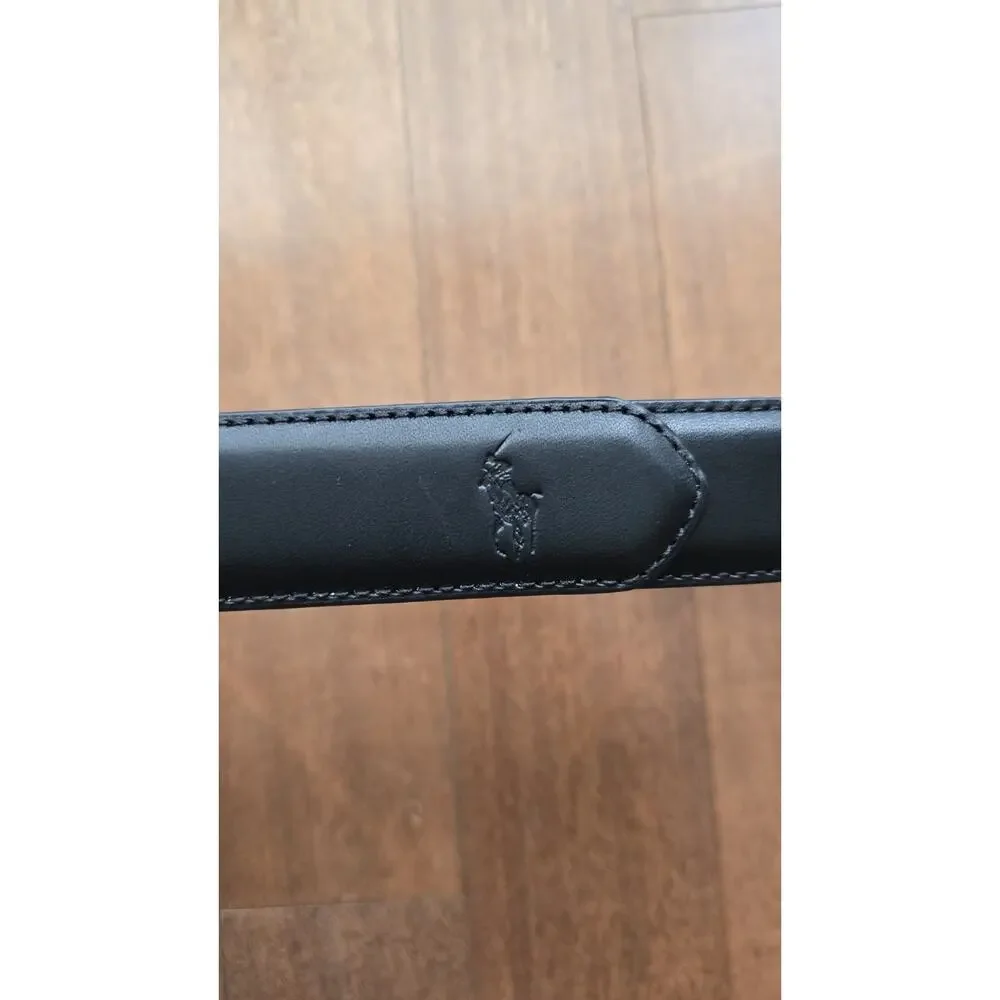 Nwot POLO RALPH LAUREN Black Leather Belt Size 42.10.5